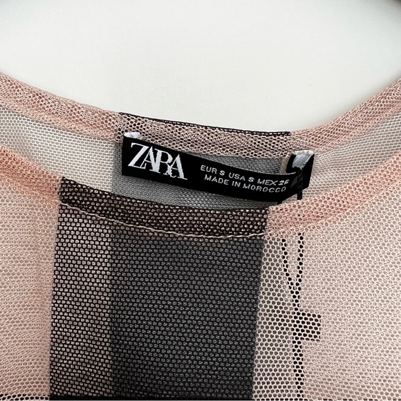 ZARA Sheer Striped Tulle Top - Picture 9 of 11